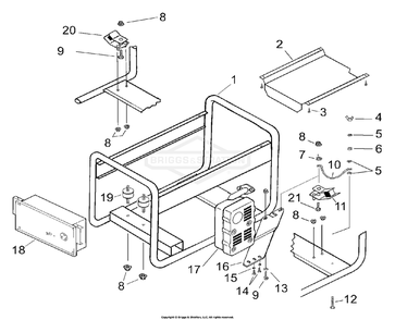 Part Location Diagram of 102995GS Briggs and Stratton Outlet panel assembly
